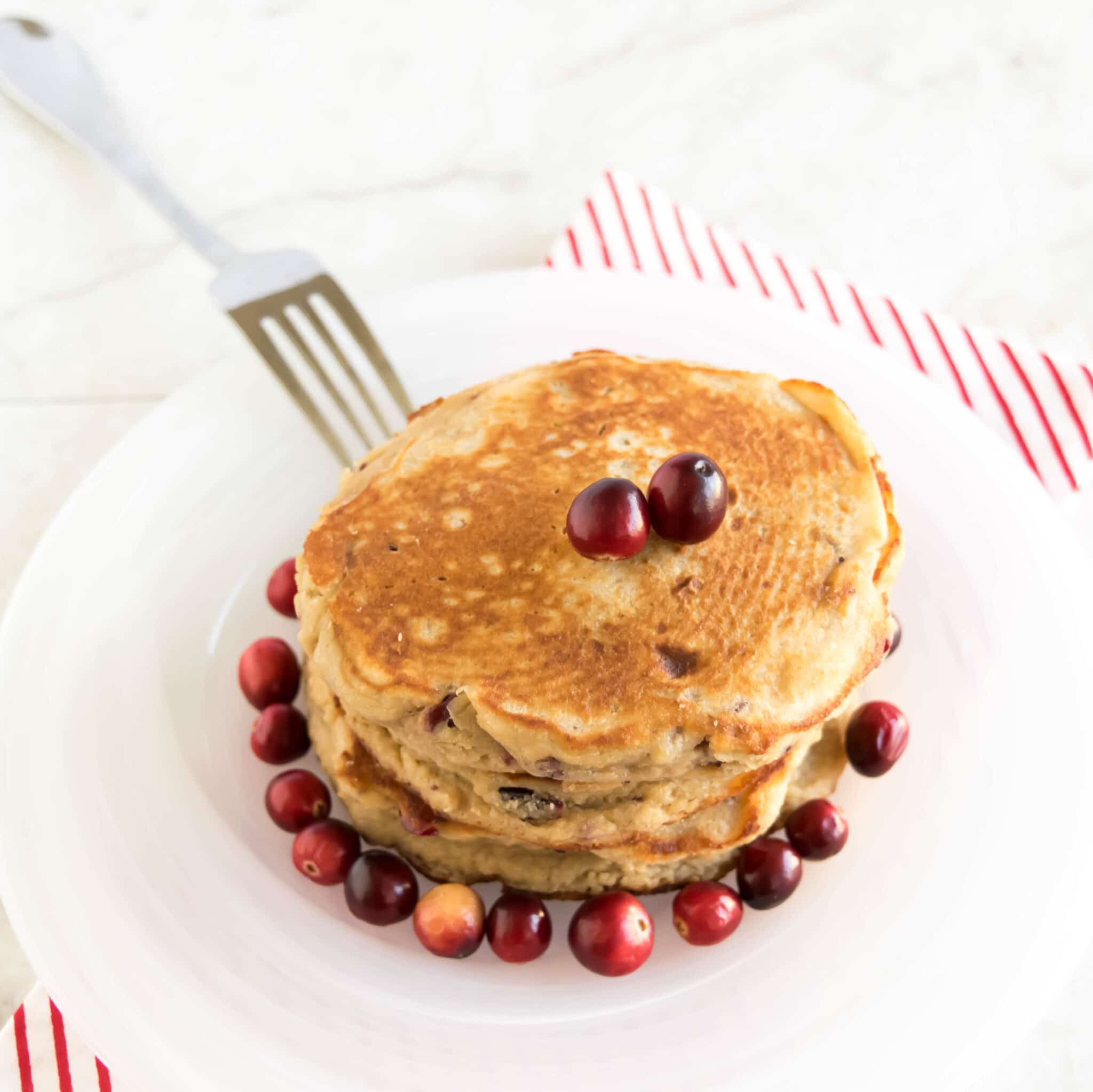 caramelized cranberries coconut pancakes