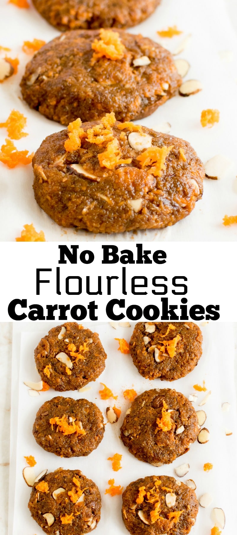 No Bake Flourless Carrot Cookies [ vegan + paleo ] only 4 ingredients dessert/snack thats quick and easy grab and go sweet treat | kiipfit.com